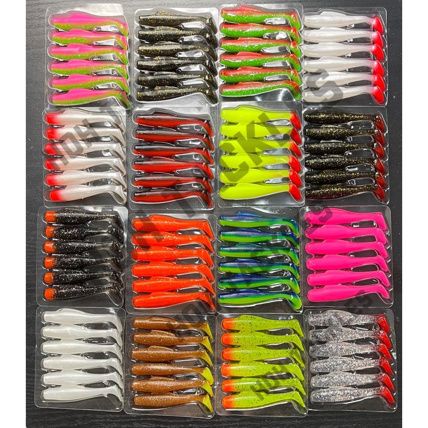 6PCS ZMAN CLONE SOFT PLASTIC 8CM T TAIL MINNOW - SIAKAP HARUAN KERAPU SOFT PLASTIK - SP 80MM - SOFT LURE