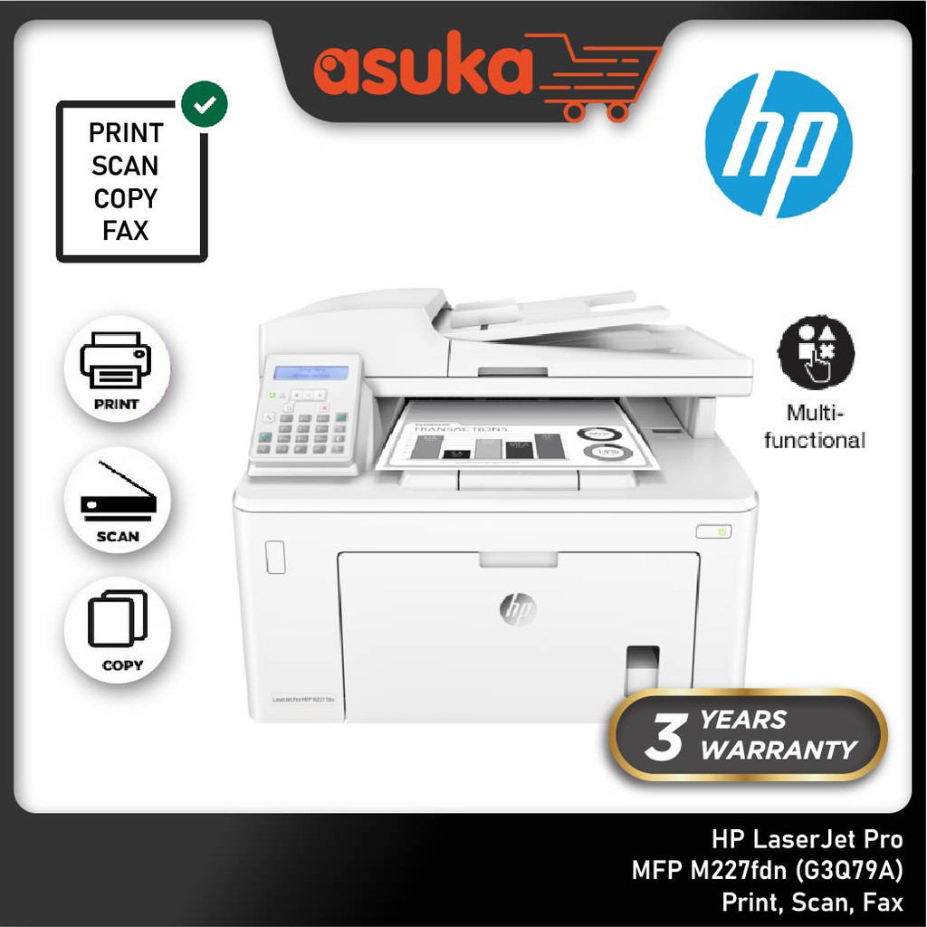 Hp Laserjet Pro Mfp M227fdn G3q79a Mfp M227fdw G3q75a Hp Laserjet Pro Mfp M227sdn G3q74a Shopee Malaysia