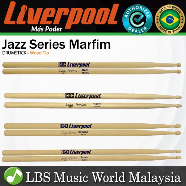Liverpool Drumstick Jazz Series Marfim Wood Tip Drum Stick - JZ BEA RAG SES TOU