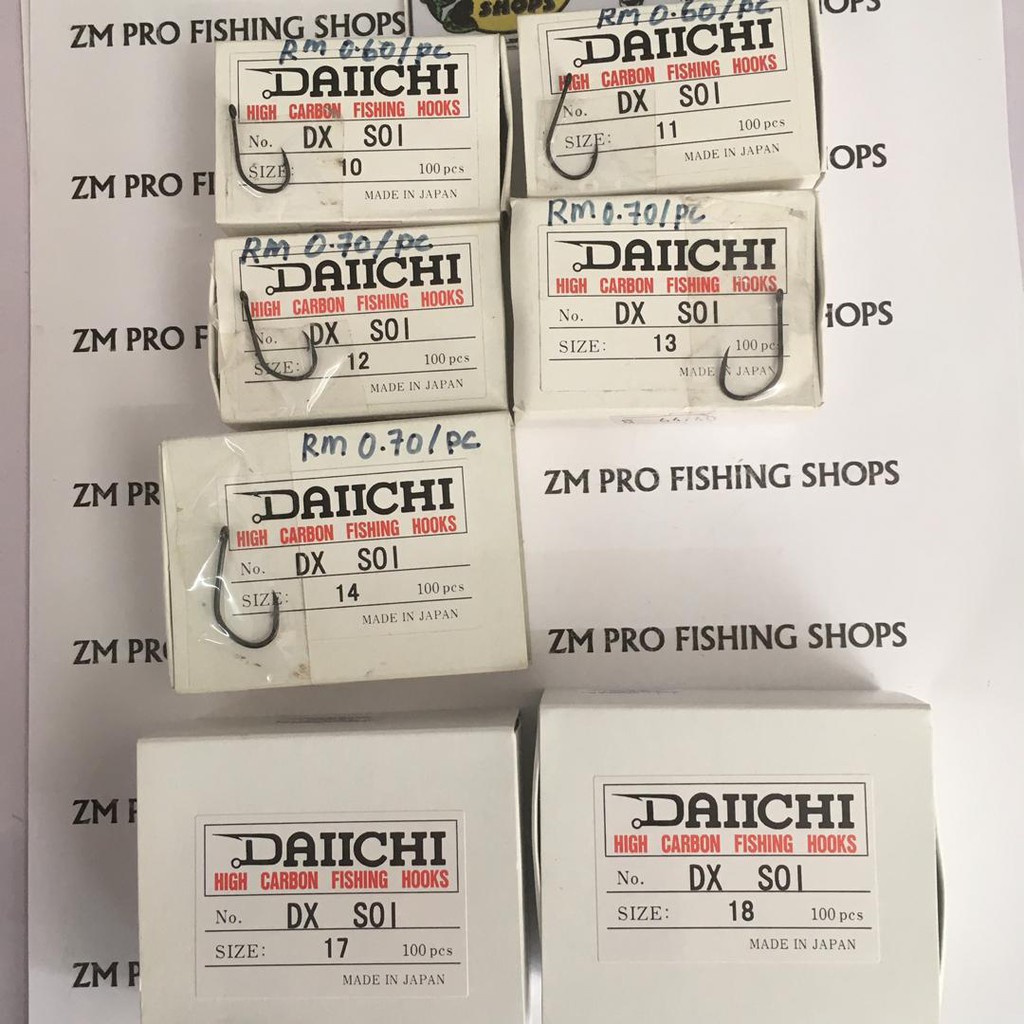 LOOSE (5 PCS/PACK) DAIICHI / DAICHI DX SOI High Carbon FISHING HOOK