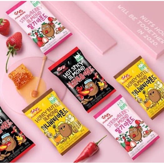 Buy Halal 3x Nuts Holic Almond Korea Halal Nuts 30g Strawberry Hot Spicy Honey Butter Snack Halal Halal Korean Snack Seetracker Malaysia