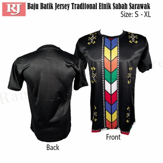 Baju Batik Jersey Unisex Traditional Etnik Sabah Sarawak Baju Batik Jersey Unisex Traditional Etnik Sabah Sarawak