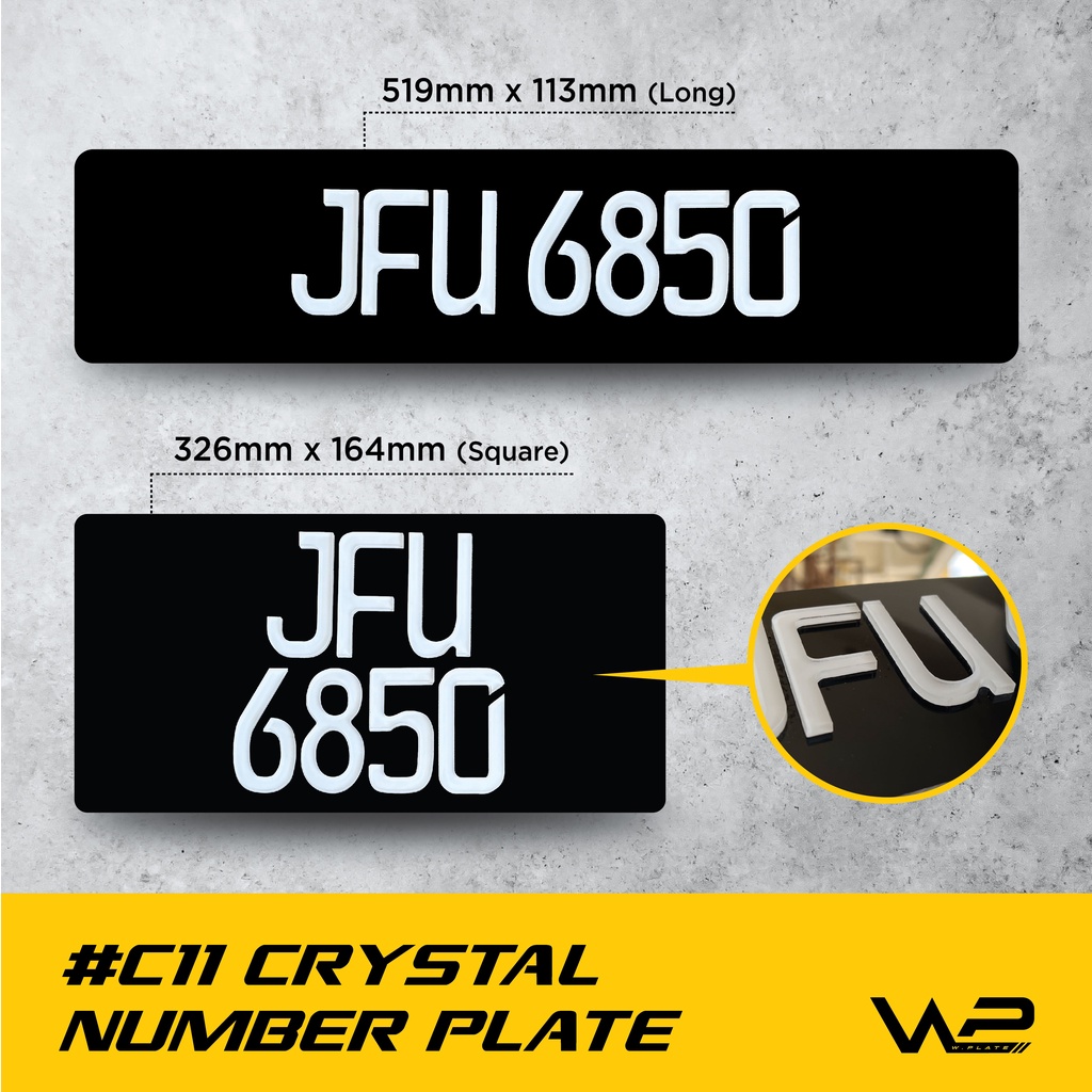 #C11_WG7 CRYSTAL NUMBER PLATE / ACRYLIC FONTS / CRYSTAL NOMBOR PLAT ...