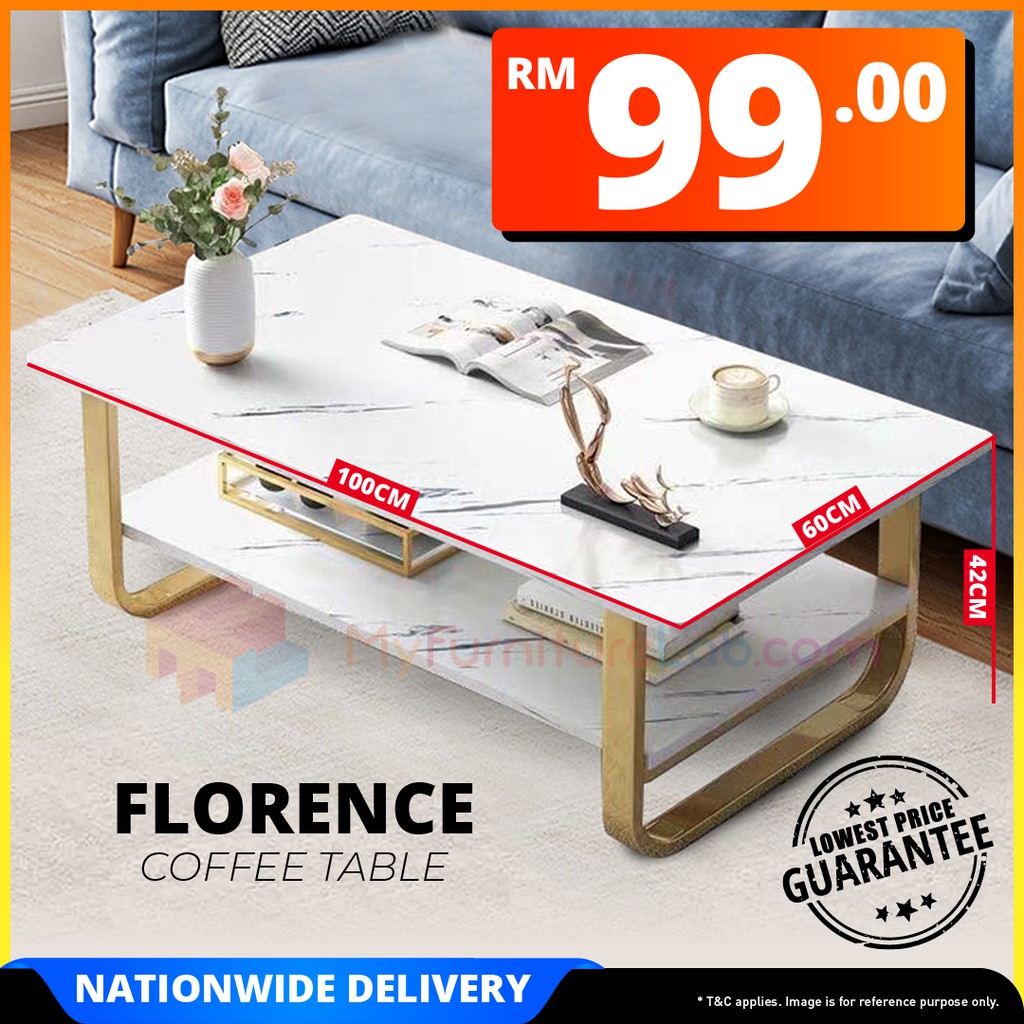 Ready Stock 𝐌𝐘𝐅𝐔𝐑𝐍𝐈𝐓𝐔𝐑𝐄𝐋𝐀𝐁 Florence Coffee Table Meja Kopi Ruang Tamu Murah Cheap Meja Ikea Home Living Furniture Shopee Malaysia