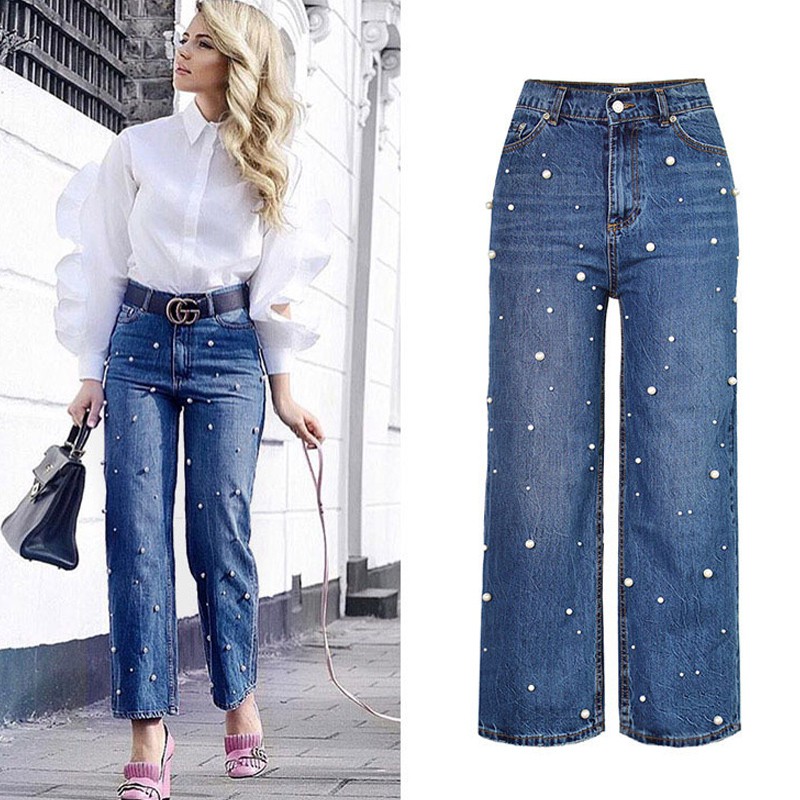 jeans with beads
