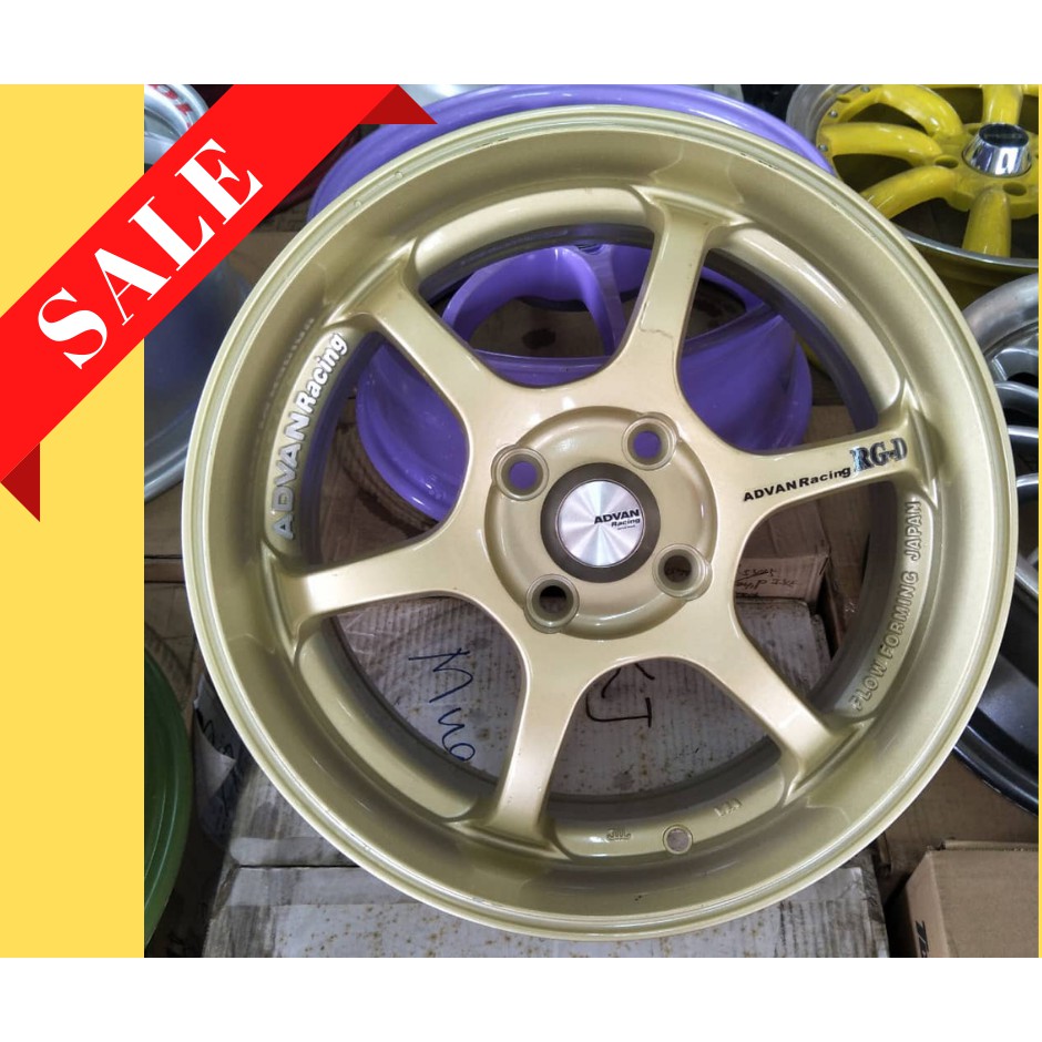 Ready Stock Sport Rim Car 6 5x15 Advan Rgd 100mm Et38 Wheel 1set Gold