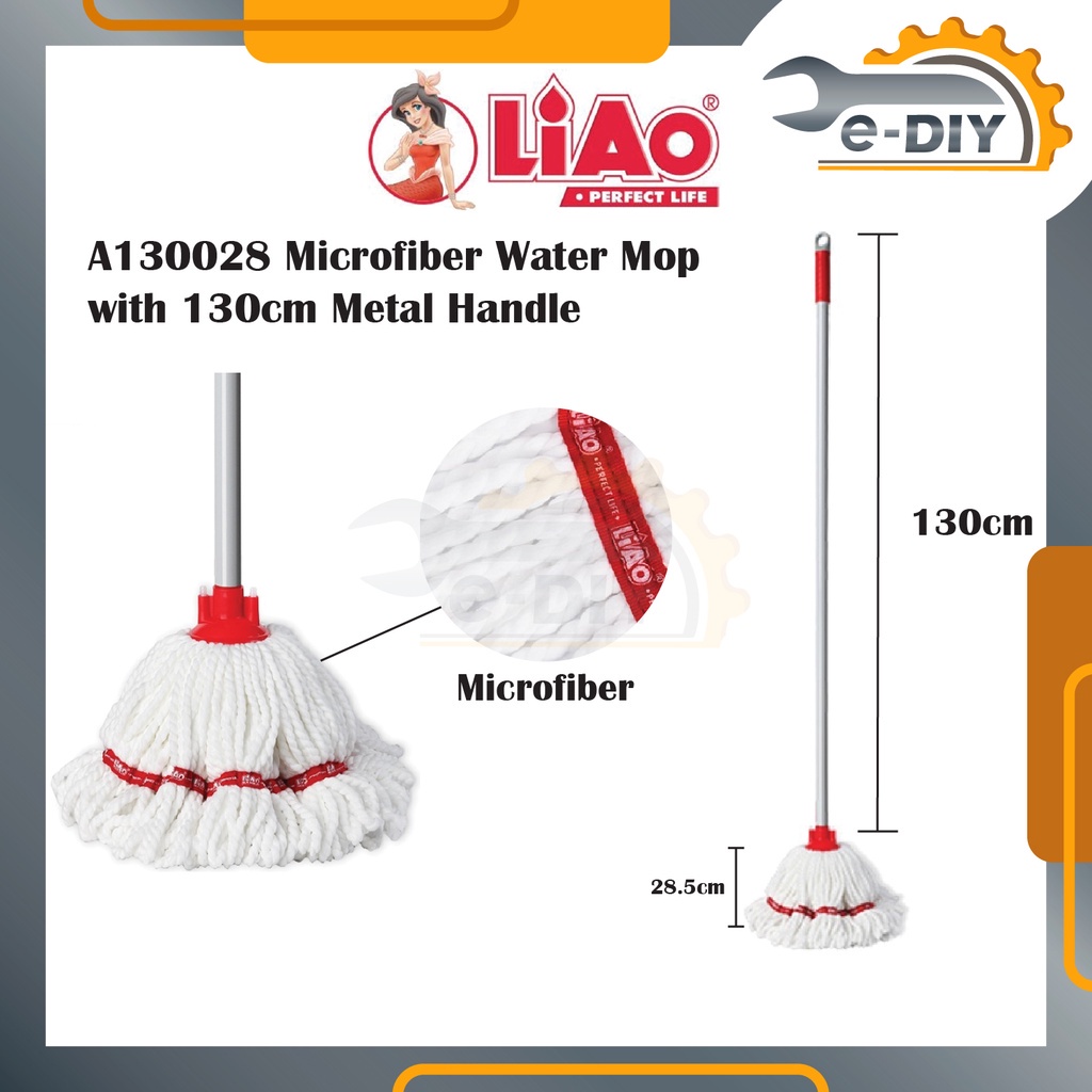 Liao Microfiber Easy Magic Water Mop With 130cm Metal Handle A130028