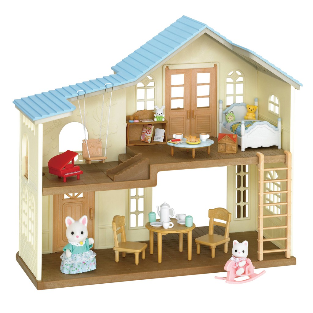 sylvanian families house blue roof