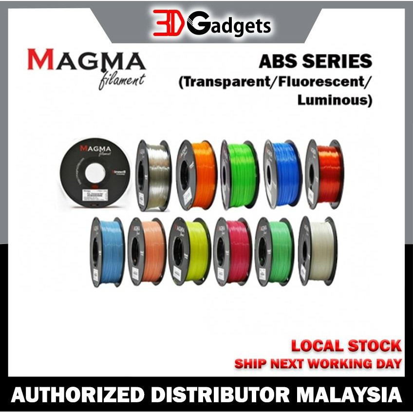 Magma ABS Filament 1.75mm - Transparent/ Fluorescent/ Luminous (Official Distributor MY)