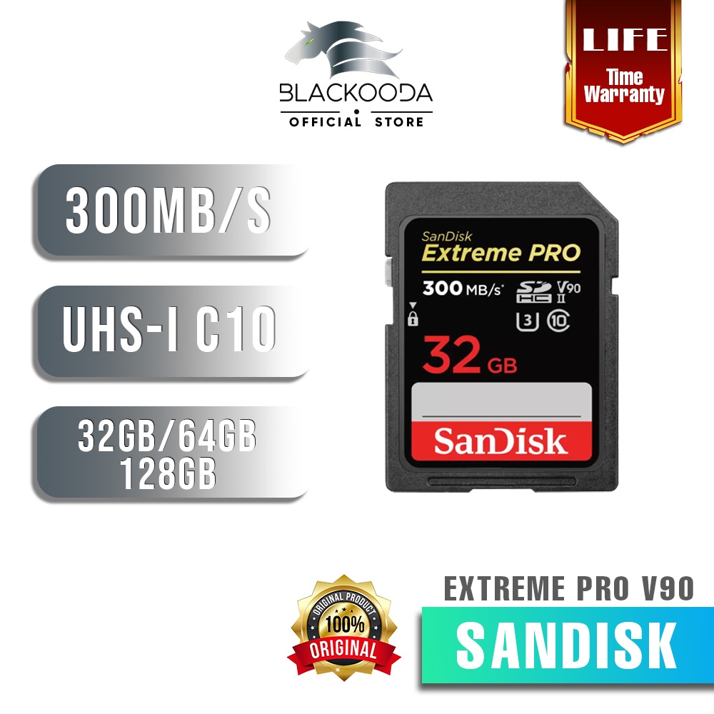SanDisk Extreme PRO UHSII V90 SD Memory Card for DSLR (300MB/S/U3/8K