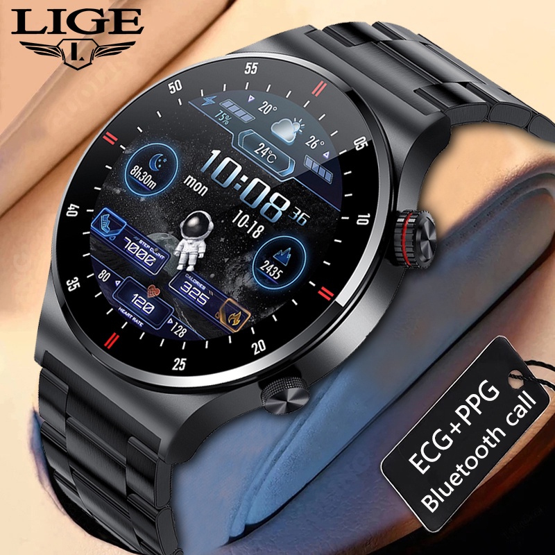  Ready Stock LIGE 2022 IP67 Waterproof Smart Watch Men IPS Full Touch 