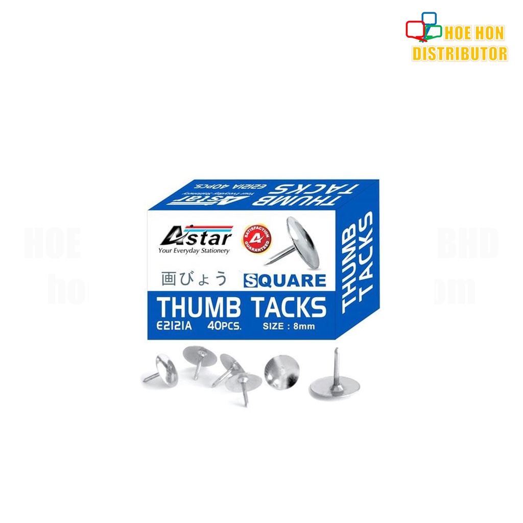 Astar Short Length Pin Thumb Tack / Thumbtack / Paku Tekan E2121A 40pcs Shopee Malaysia
