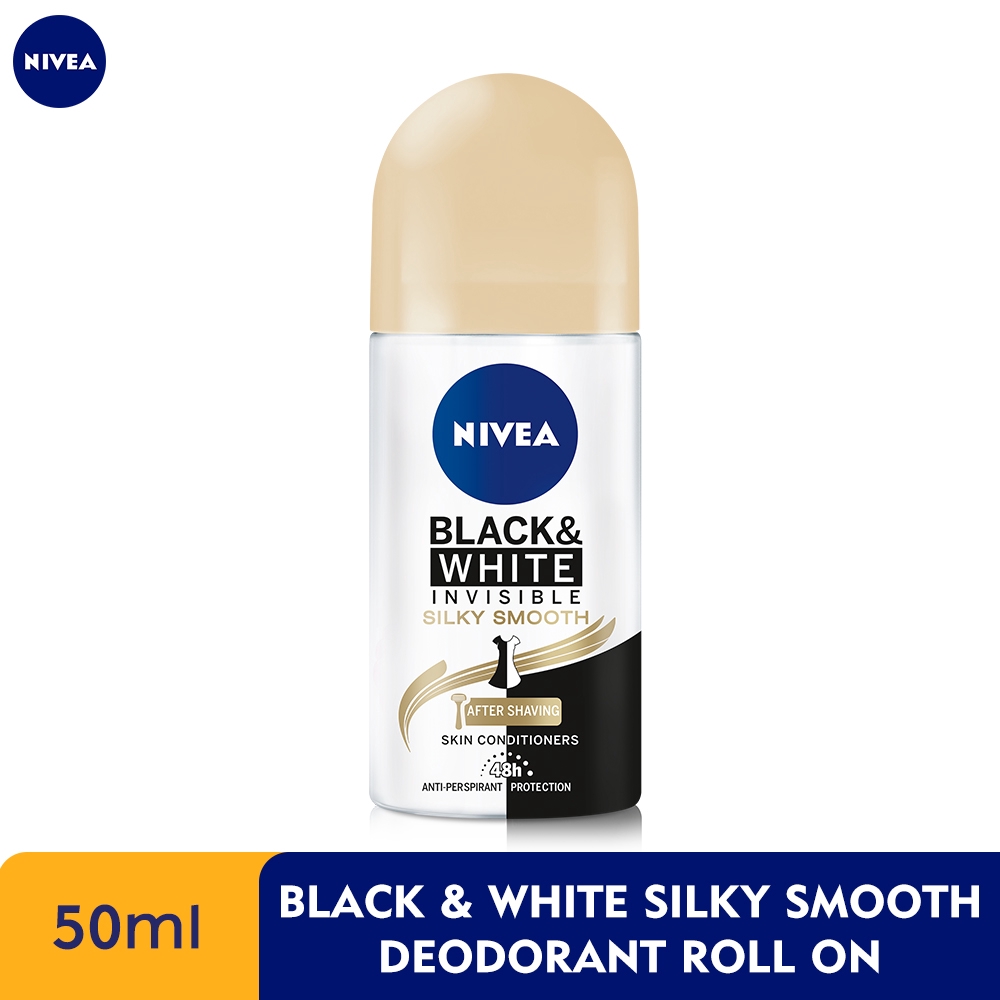 NIVEA Female Deodorant Roll On - Black & White Silky Smooth 50ml