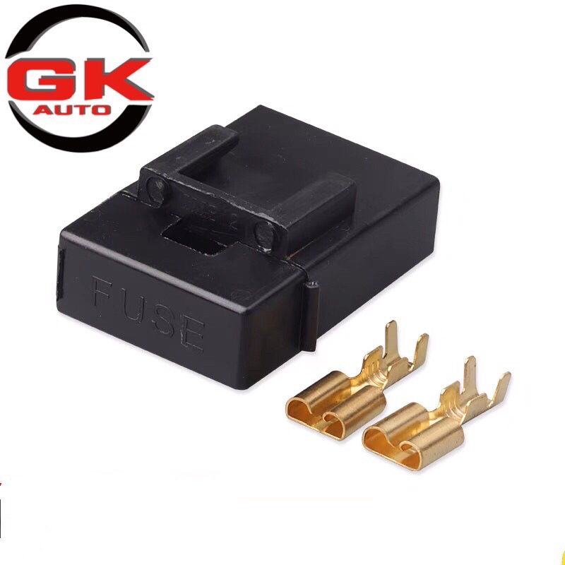 2 Pin Way Medium Car Fuse Holder Connector Plug Auto Insurance Socket Black Lighter Frontal With Terminals