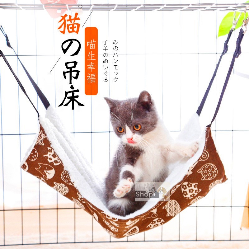 (Thicker)Cat Hammock Buaian Kucing Pet Bed Hanging High Quality Kitty Pet  Cage Hammock