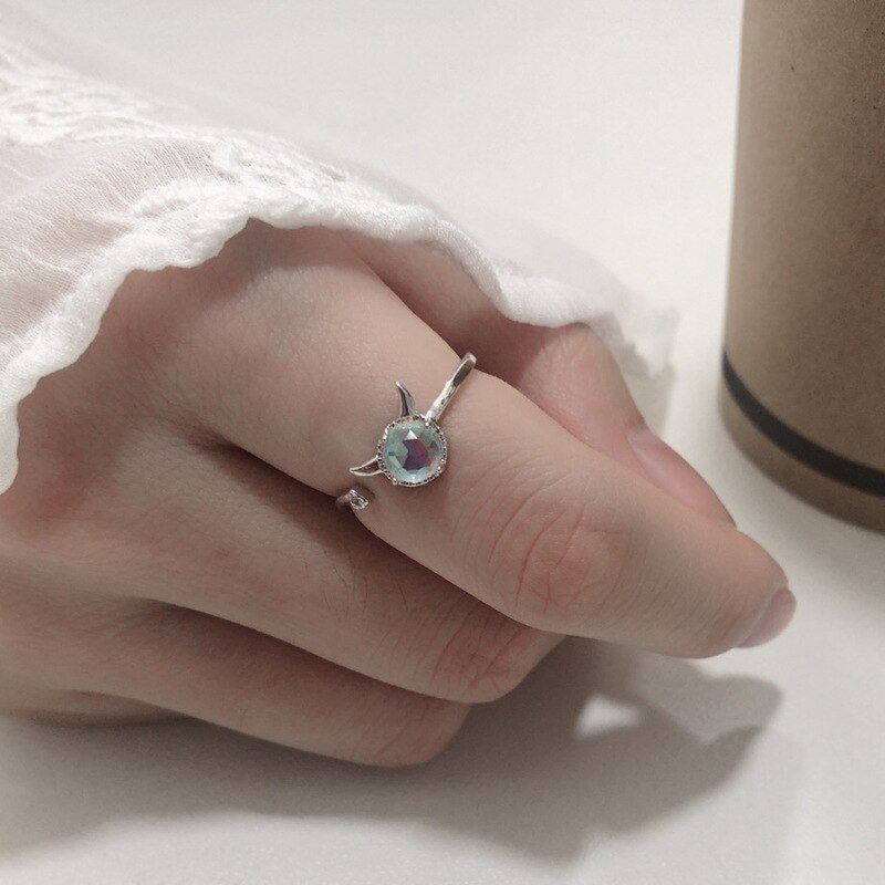 Moonstone Demon Ring For Girls Elegant Fashion Jewelry Gift_voghion.com
