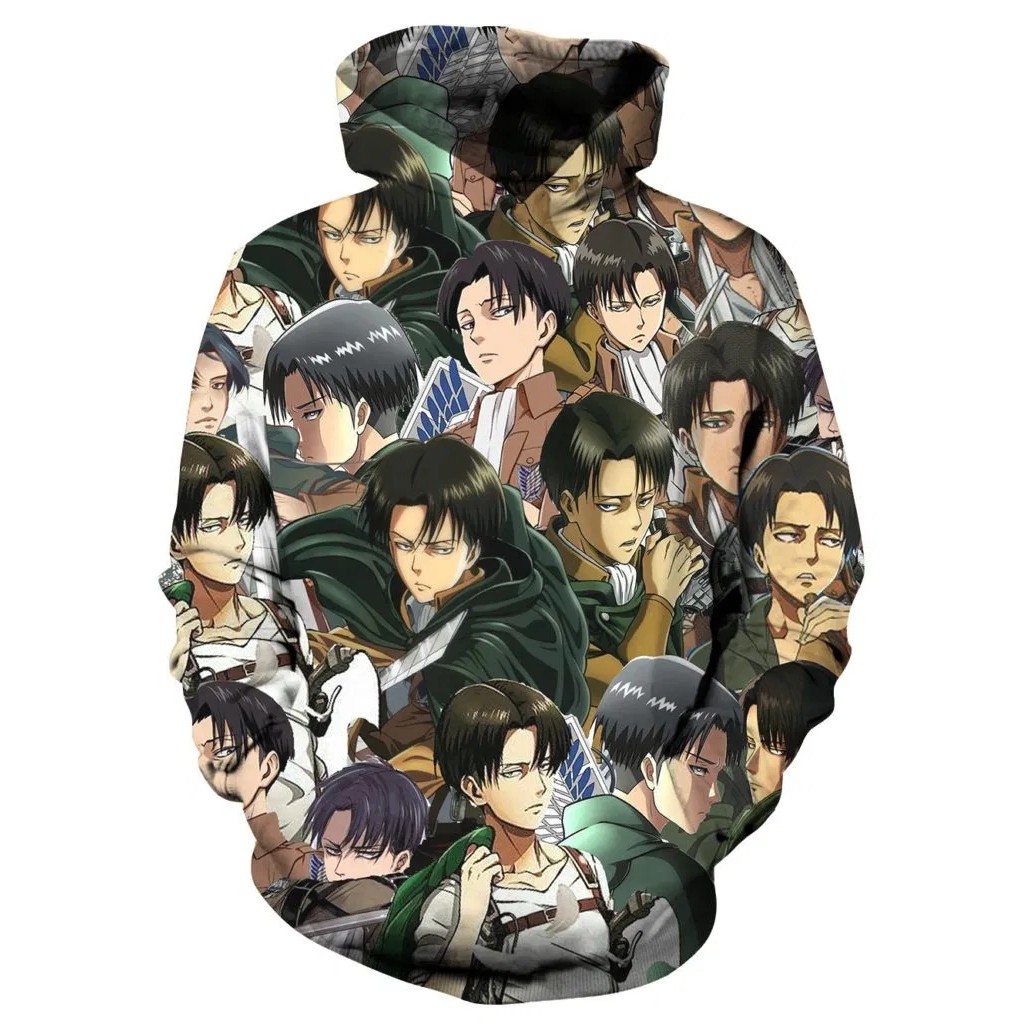 Attack On Titan Hoodie Levi ackerman Cosplay Hoodie 3D Printed Hoodie |  Shopee Malaysia