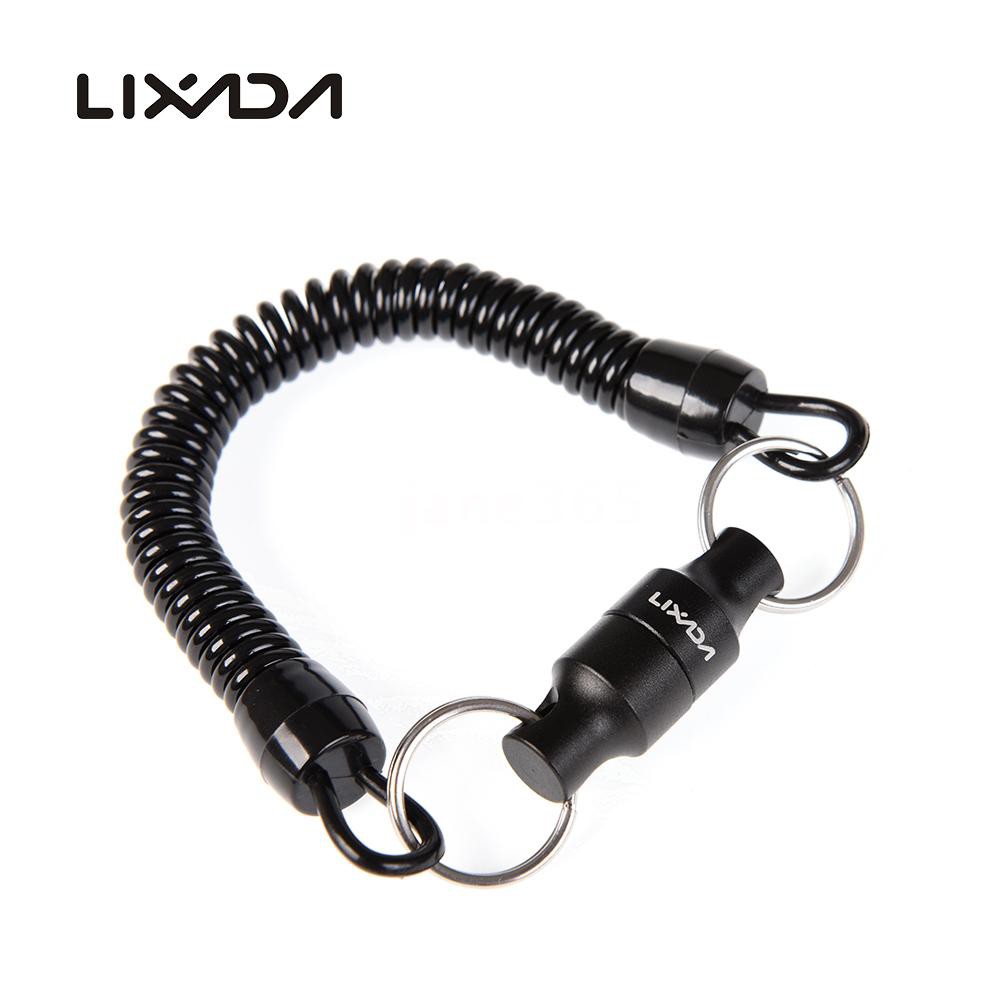SAMSFX Fly Fishing Magnetic Net Release Holder Keeper Magnet Clip Landing Net Connector with Coiled Lanyard for Cord Free Heavy Gear