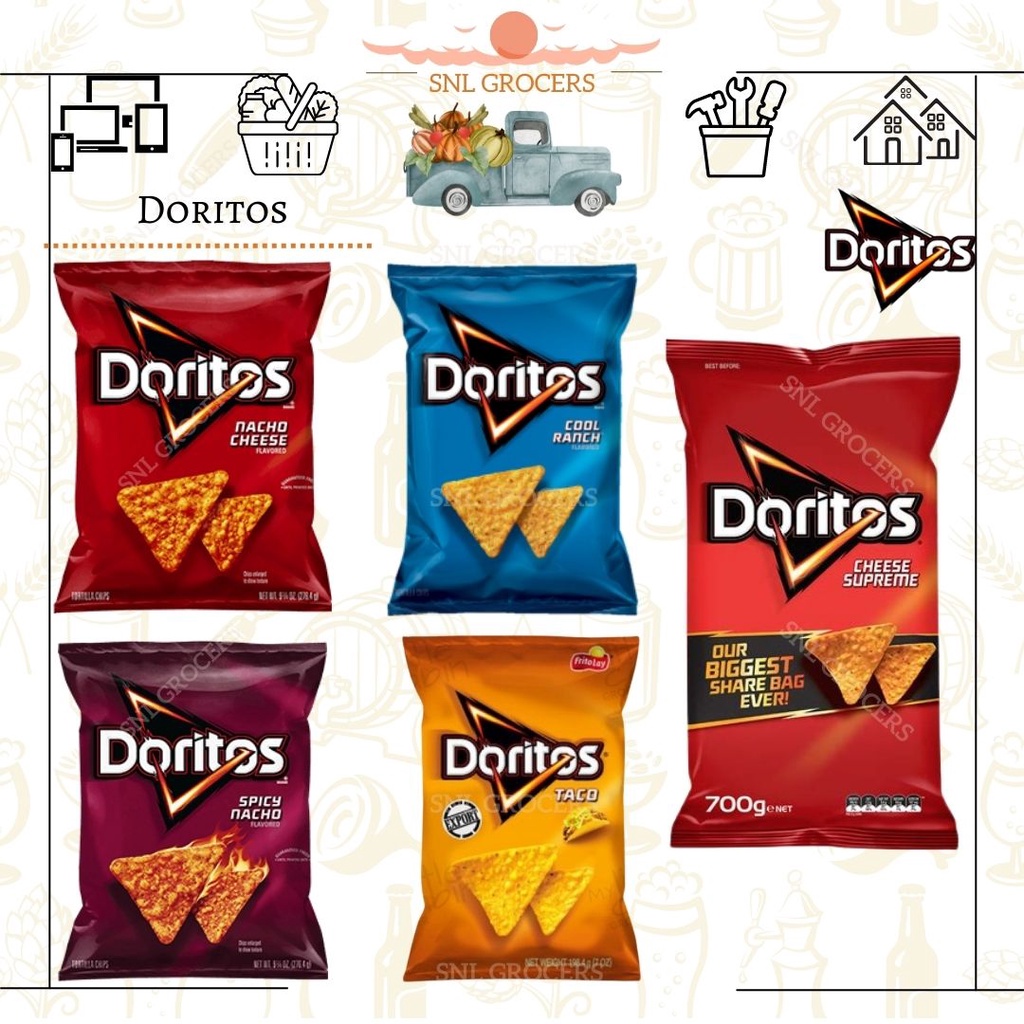 [USA] Doritos Tortilla Chips (Spicy Nacho / Cool Ranch / Nacho Cheese ...