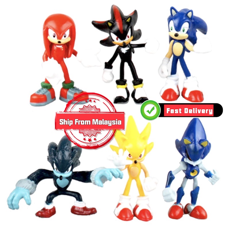 6pcs/set Sonic The Hedgehog Shadow Tails Werehog Action Figures 6~7cm ...