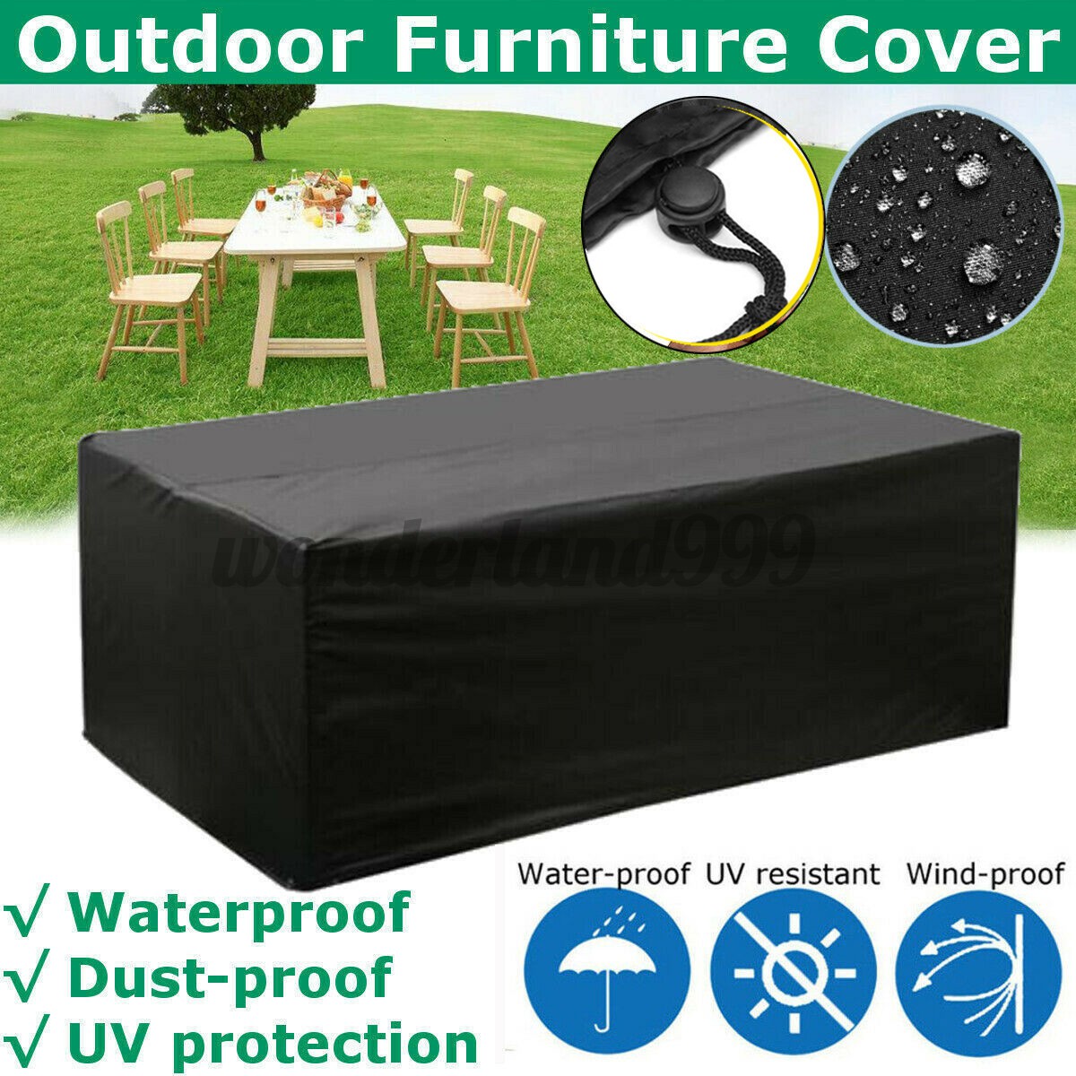 Cover Outdoor Rattan Table Cube Chairs, Outdoor Table And Chair Waterproof Cover