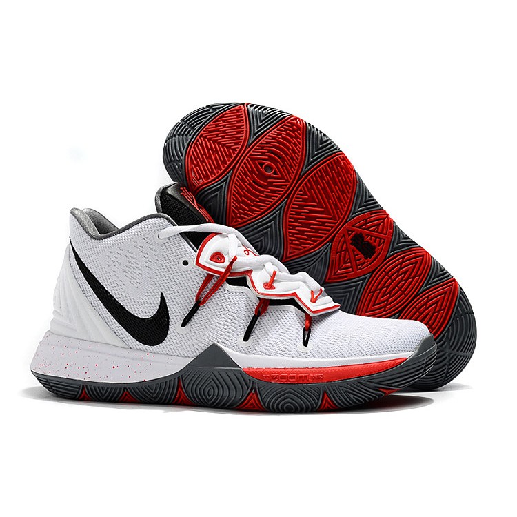 kyrie 5 white black