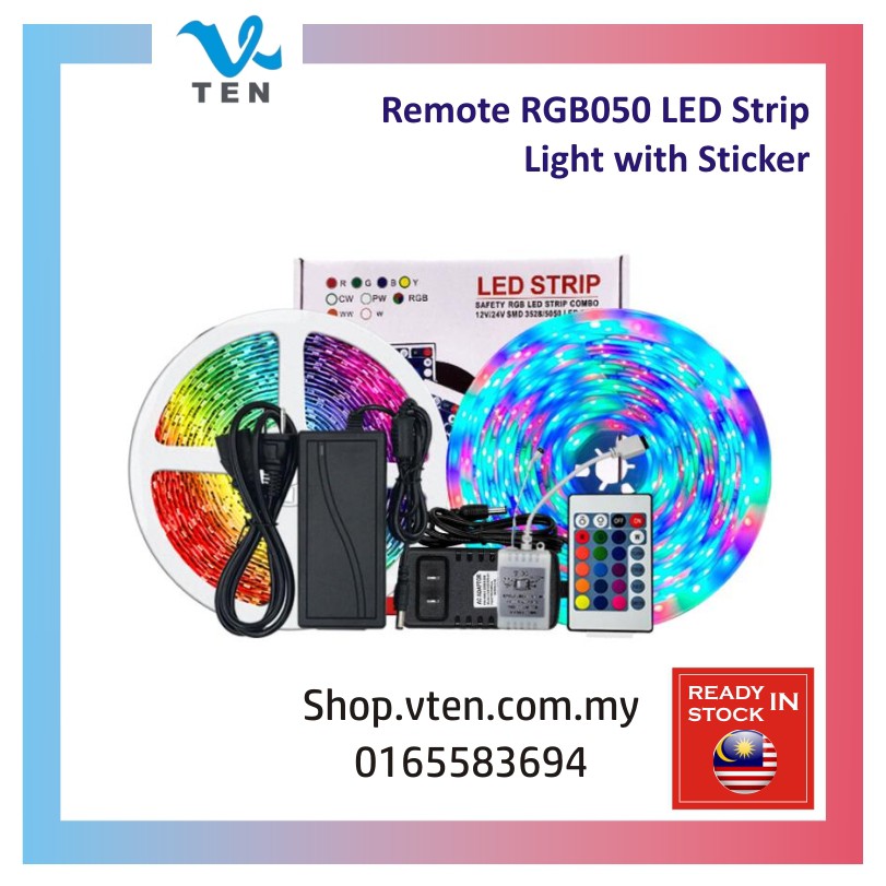 IP65 RGB5050 LED Strip DC12V 5 Meter Lampu  Hiasan  Warna  