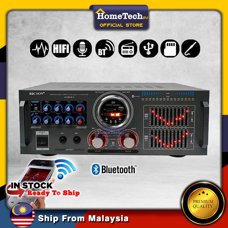 RICSON Karaoke Power Amplifier Stereo Amplifier Amp Speaker With Remote