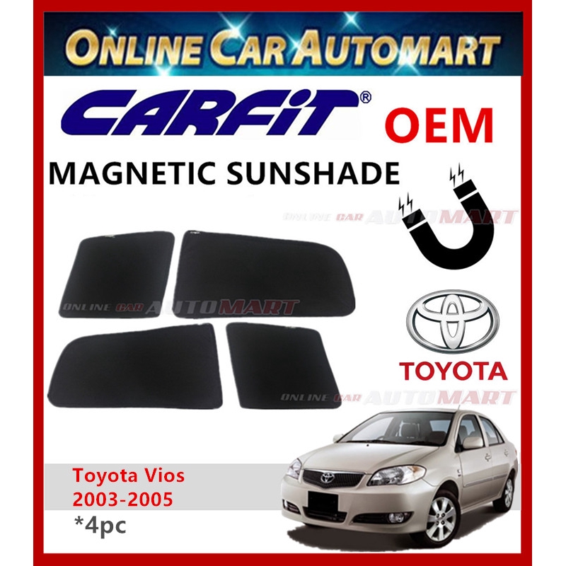 CARFIT OEM Magnetic Custom Fit Sunshade For Vios 2003-2006 (4pcs Sets)