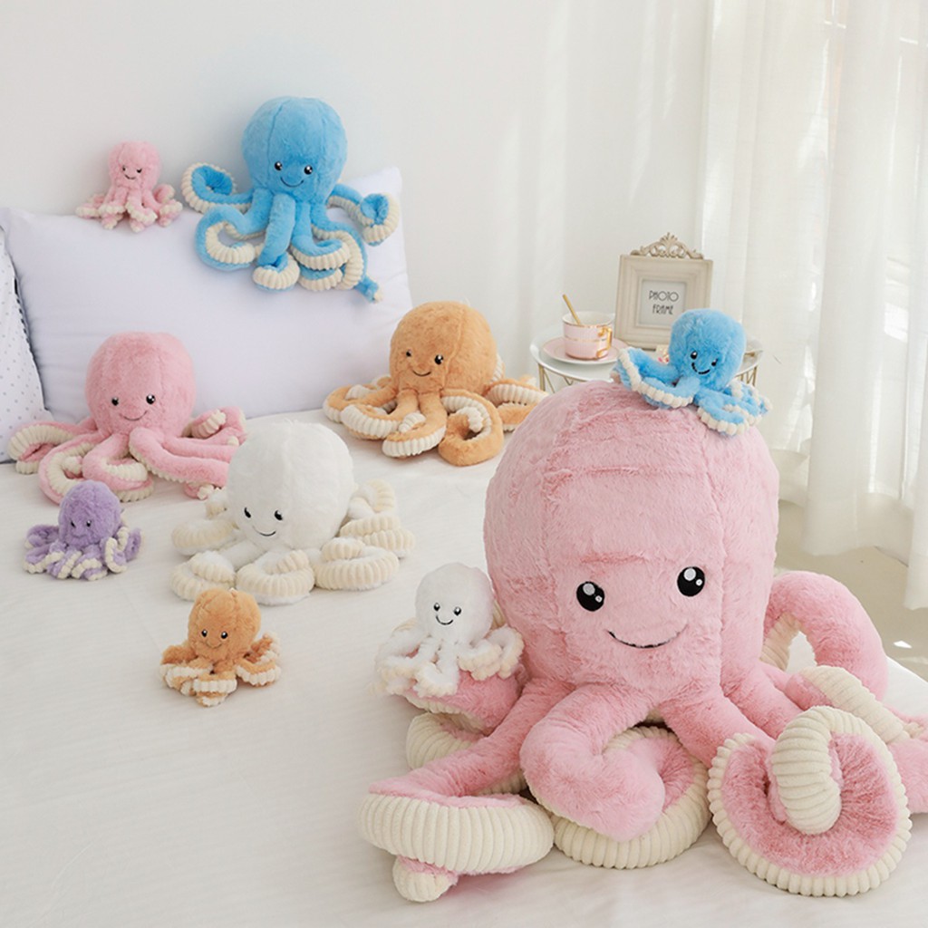Sky Blue Octopus Stuffed Animal Octopus Cartoon Plush Soft Doll Toy For Kid 40cm 