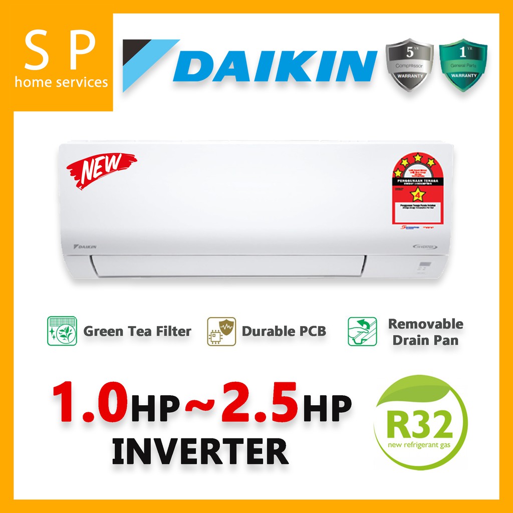 Daikin R32 1.0HP~2.5HP Inverter Air Conditioner ...