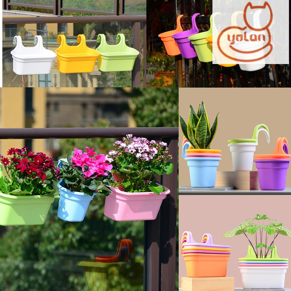 Details about   Plant Pots Plastic Flower Pot Hanging Planter Garden Balcony Fence Home Decor 
