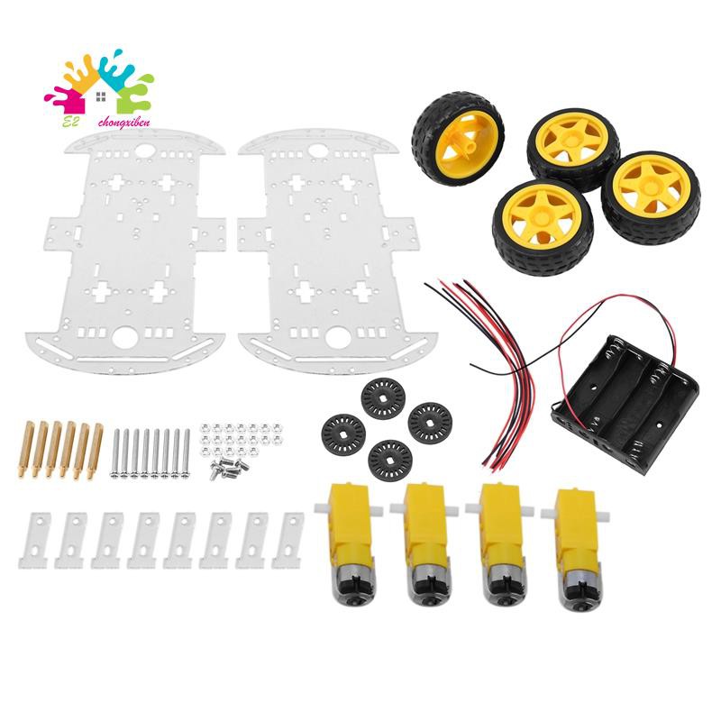 Smart Car Kit 4WD Smart Robot Car Chassis Kits with Speed Encoder and ...