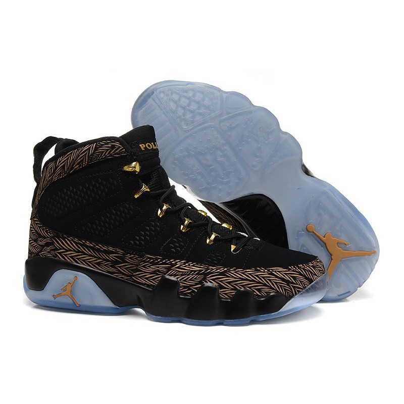 jordan 9 black and gold