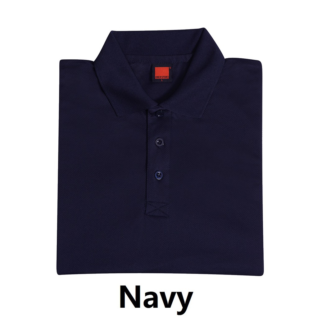 【Premium】Microfiber Plain Polo Shirt Collar Navy/Black/Maroon/Forest Green/Dark Grey/Navy Pro QD06 Oren Sport COOL FIT