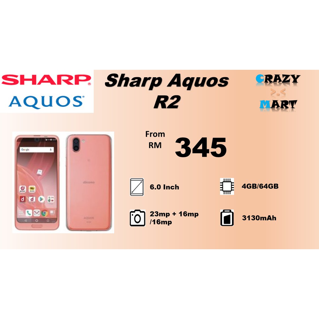 Sharp Aquos R2 Sh 03k Shv42 4gb Ram 64gb Rom Used Original Shopee Malaysia