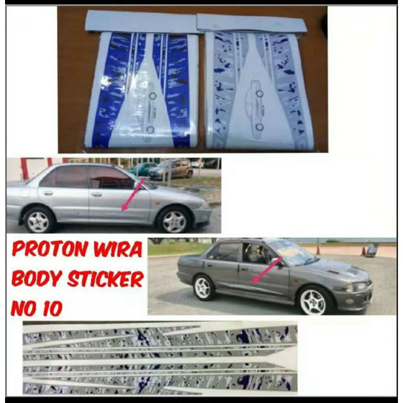 Proton Wira Body Sticker Number 9 10