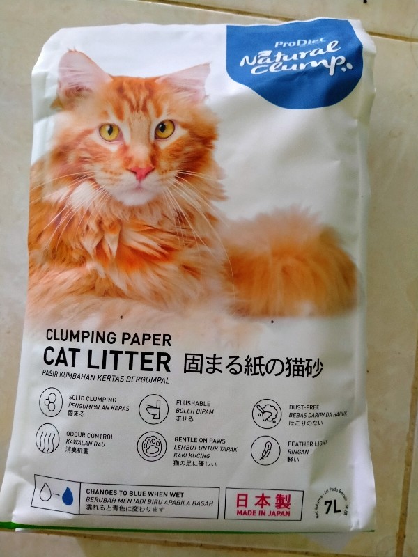 ProDiet Paper Cat Litter Natural Clump 7L [Pasir Kucing]  Shopee 