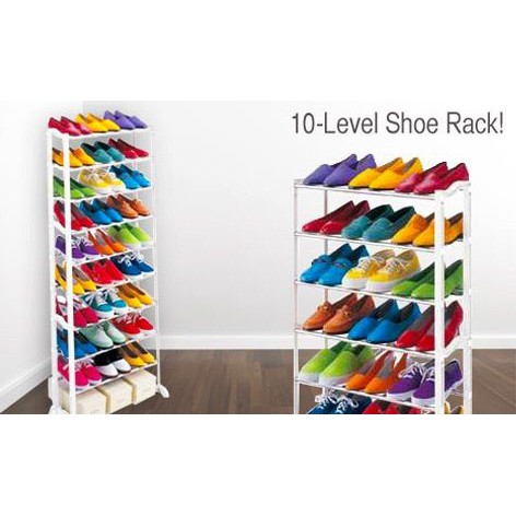 Amazing Space Saving 10 Tier Level Shoe Shoes Rack Shopee Malaysia