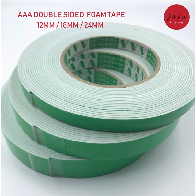 a Strong Double Sided Foam Tape White Black 12 18 24mm Shopee Malaysia