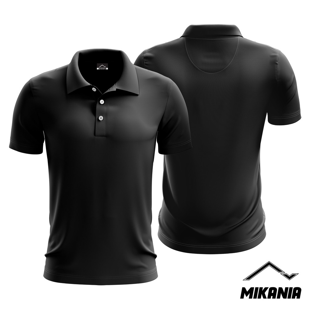 Black Polo Microfiber Plain Jersey Collar Tshirt | Jersi Tshirt