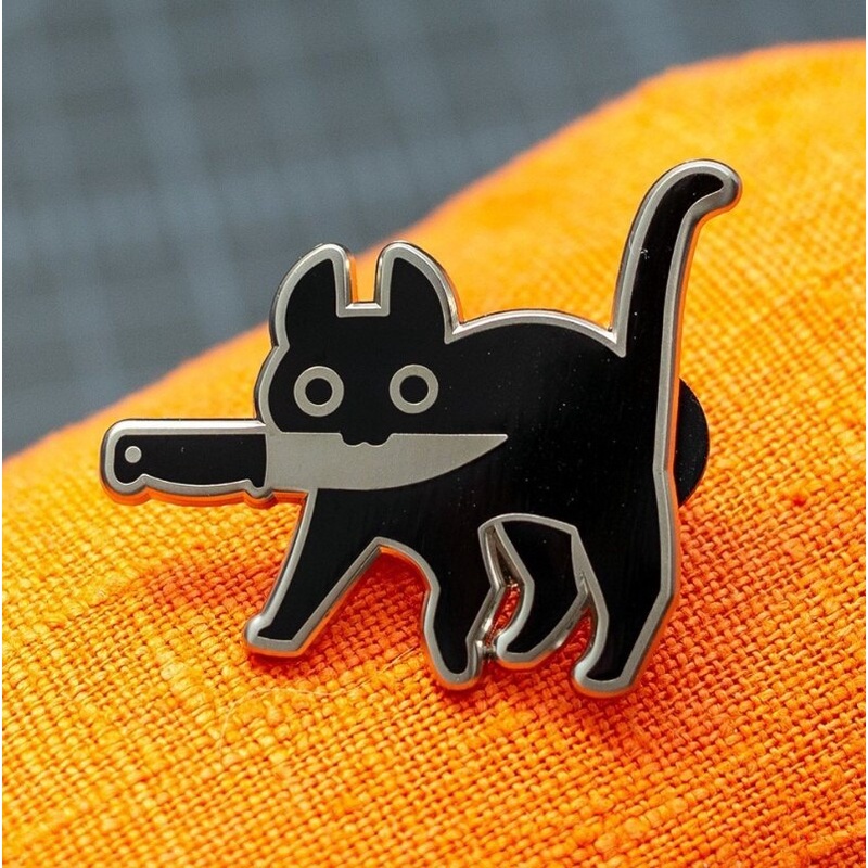 Pin's animal cat black and gold Asea #2041 