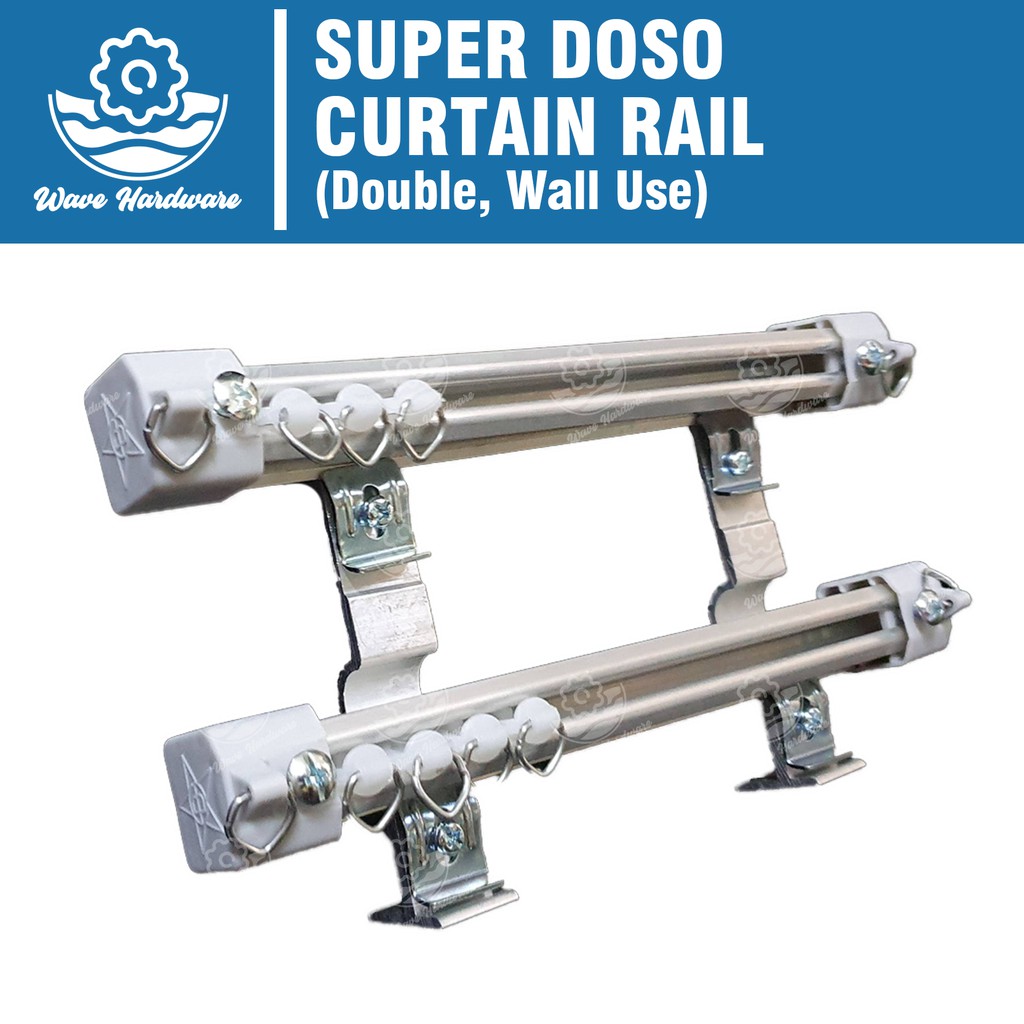 SUPER DOSO Double Set Besi  Langsir Rod  Curtain Rail 