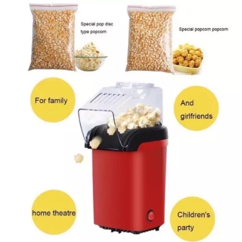 SKW Mini Popcorn Popper Hot Air Popcorn Machine Corn Kernel Air Popper Popcorn Maker