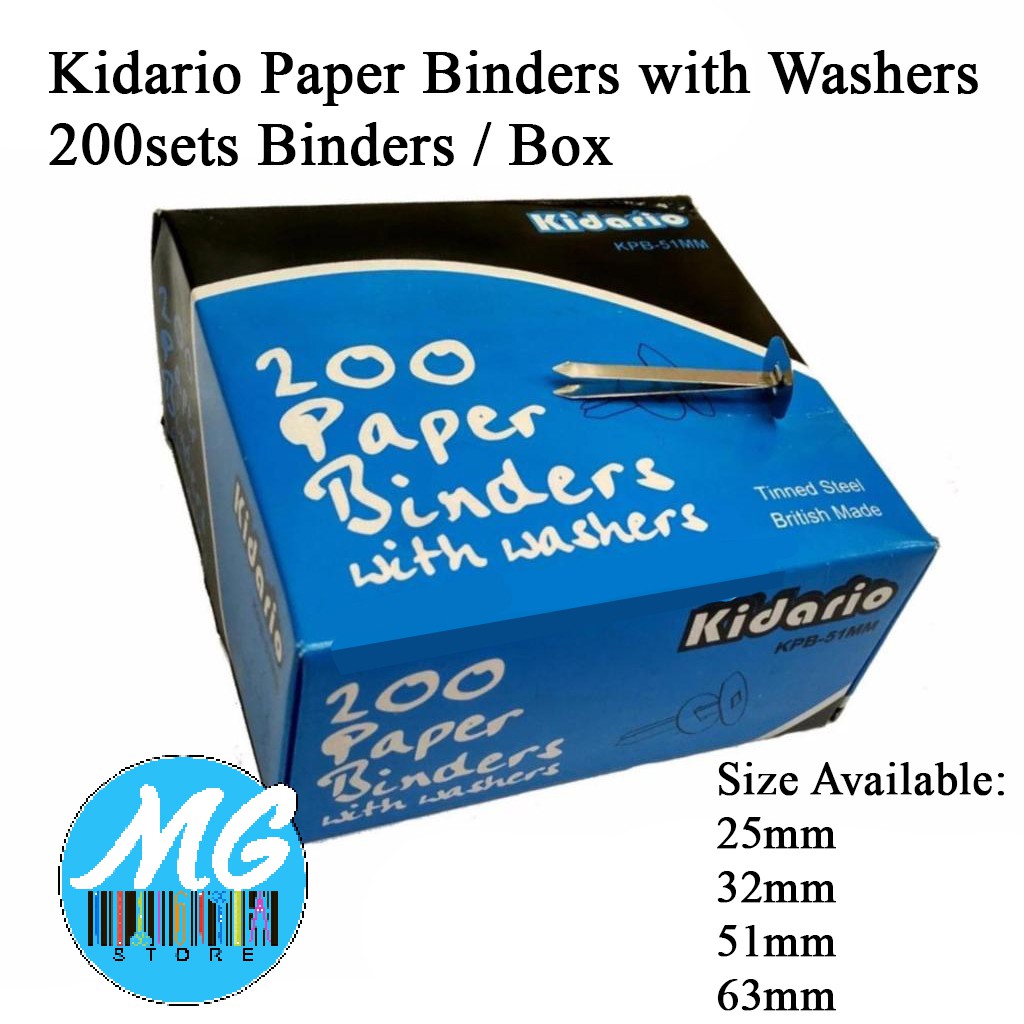 Kidario Premier Grip Paper Binder with Washers (200pcs/box) Shopee Malaysia