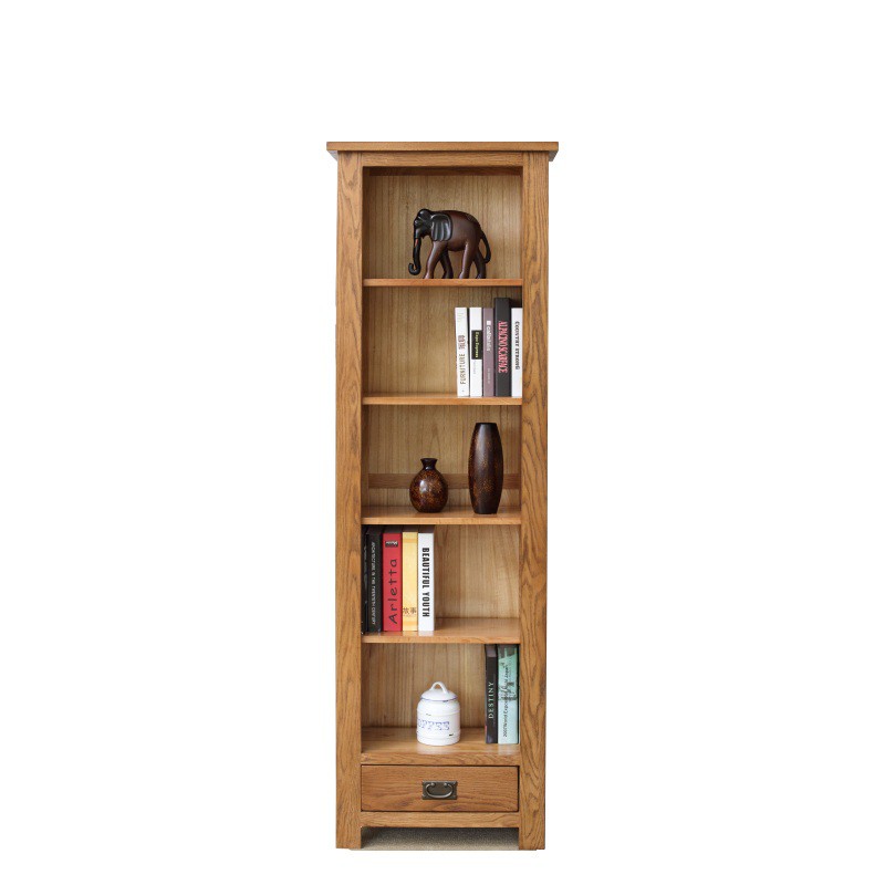 Solid Wood Bookcase Bookshelf White Oak Display Cabinet Modern