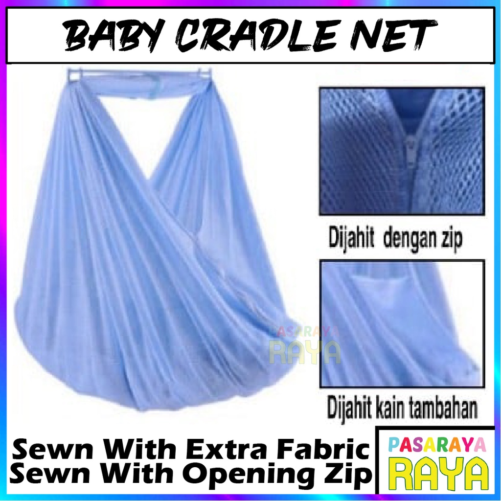 Baby Cradle Net with Zip kain sarong net kain buaian baby BUAIAN BAYI