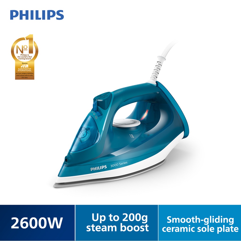 Philips 3000 Series Steam Iron (2600W) DST3040 DST3040/76 Shopee