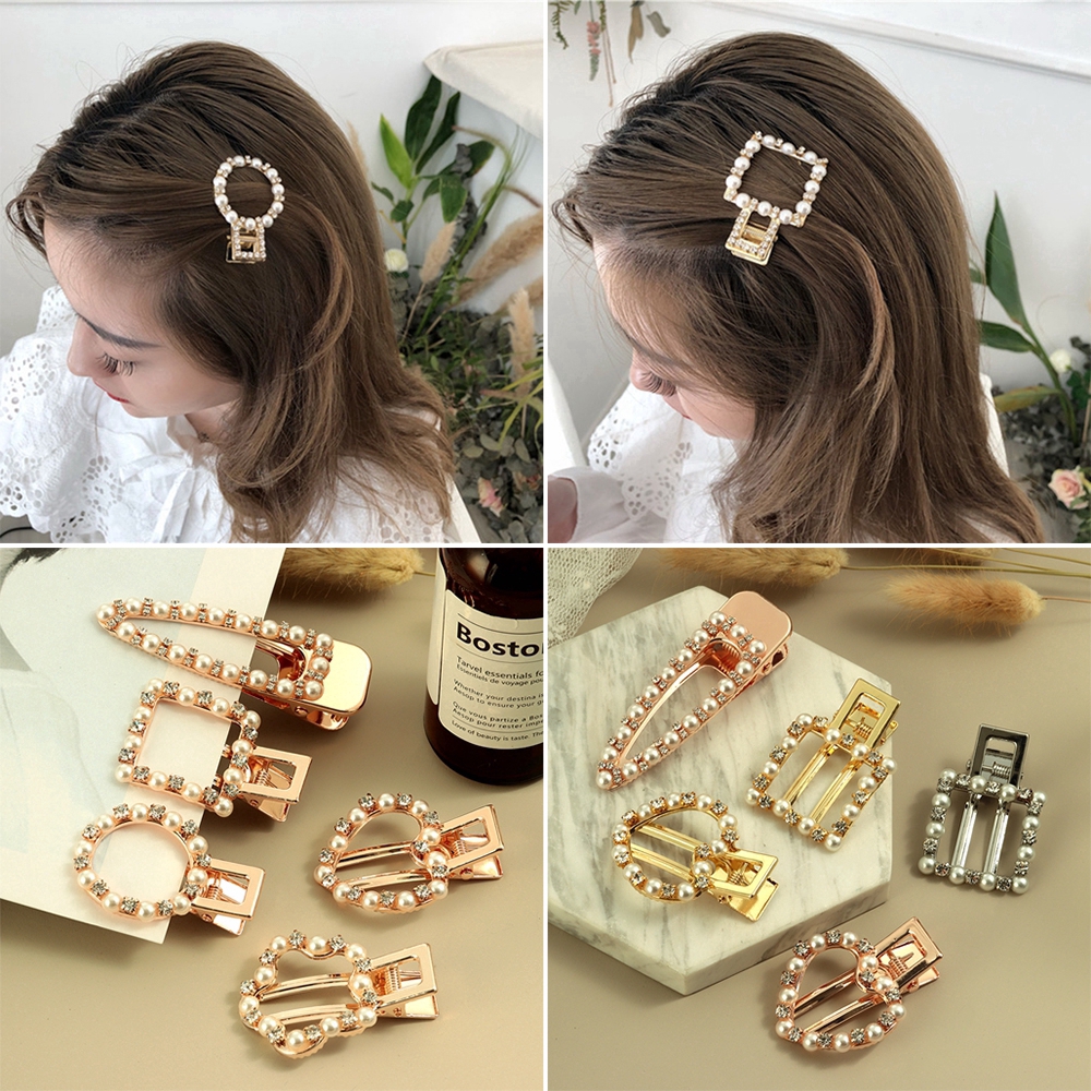Pearl Hair Clip Fashion Accessories Heart Shape Alloy Head Wear