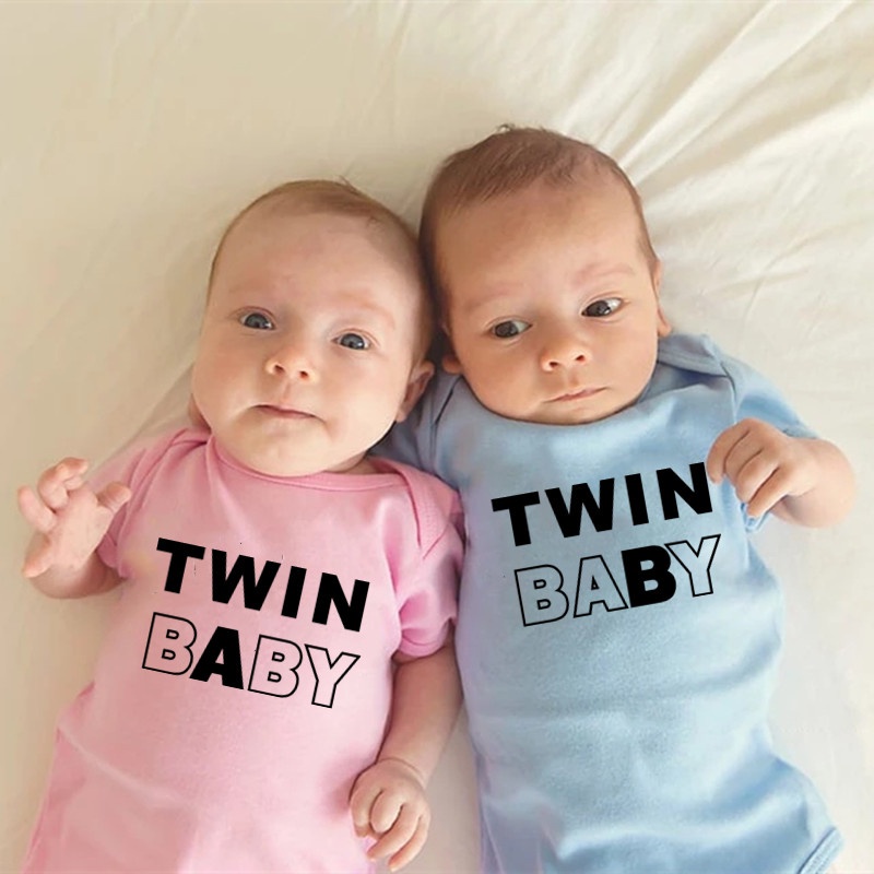 Ready Stock] Newborn Baby Twins Boys Girls Clothes Cute Twin A B Letter  Printed Bodysuit Short Sleeve Jumpsuit Matching Romper Outfits | Shopee  Malaysia